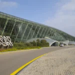 Heydar Aliyev Airport terminal in Baku, the start of the Baku to Tbilisi flight
